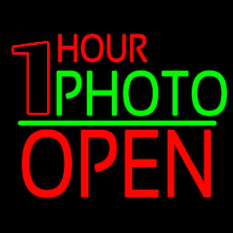 One Hour Photo Open 1 Handmade Art Neon Sign
