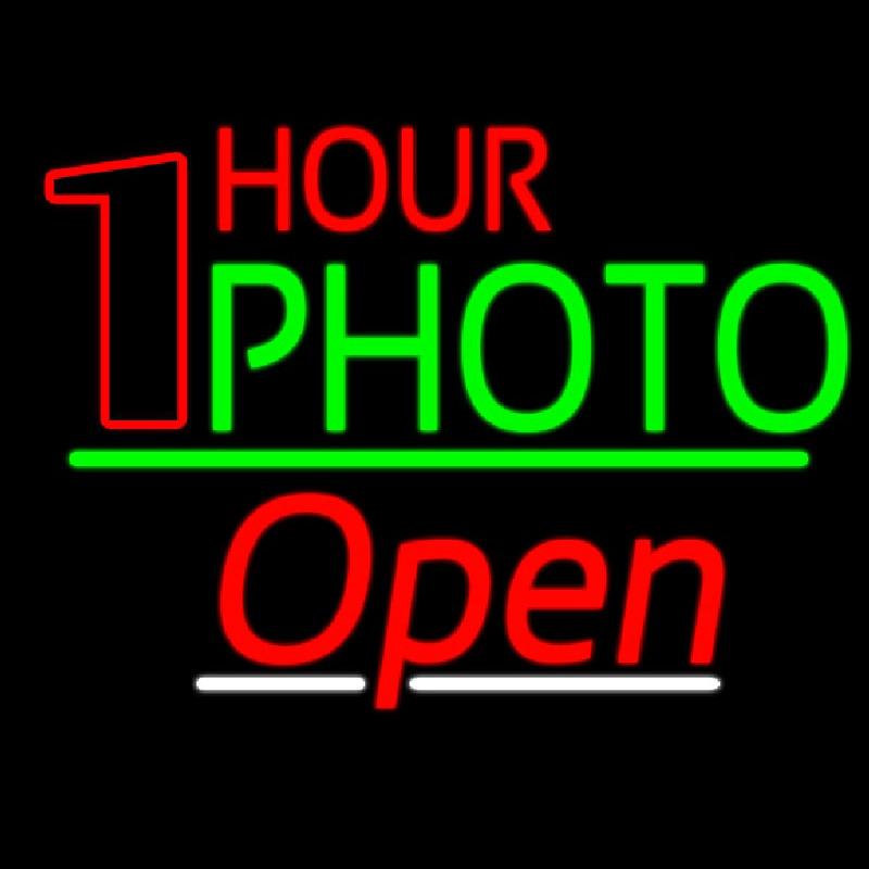 One Hour Photo Open 3 Handmade Art Neon Sign
