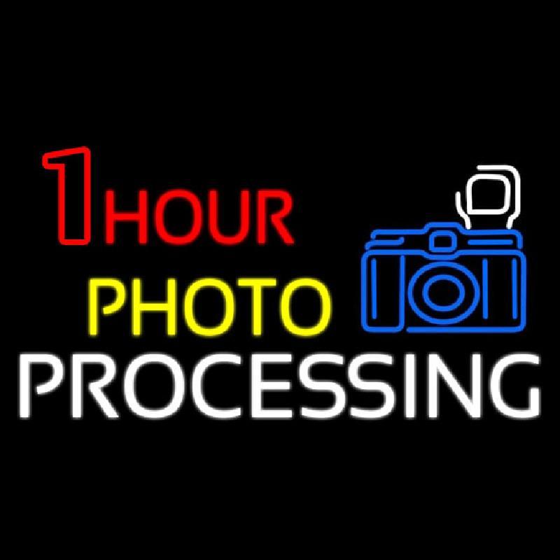 One Hour Photo Processing With Logo Handmade Art Neon Sign