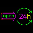 Open 24 Hours Handmade Art Neon Sign