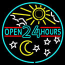 Open 24 Hours Handmade Art Neon Sign
