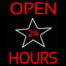 Open 24 Hours Star Handmade Art Neon Sign