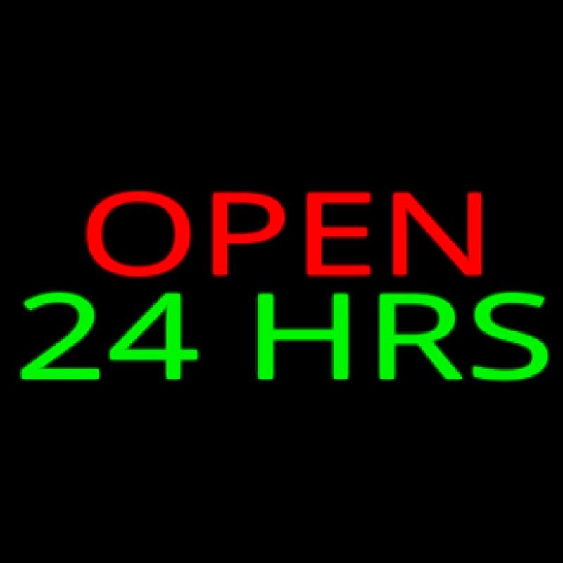 Open 24 Hrs Handmade Art Neon Sign