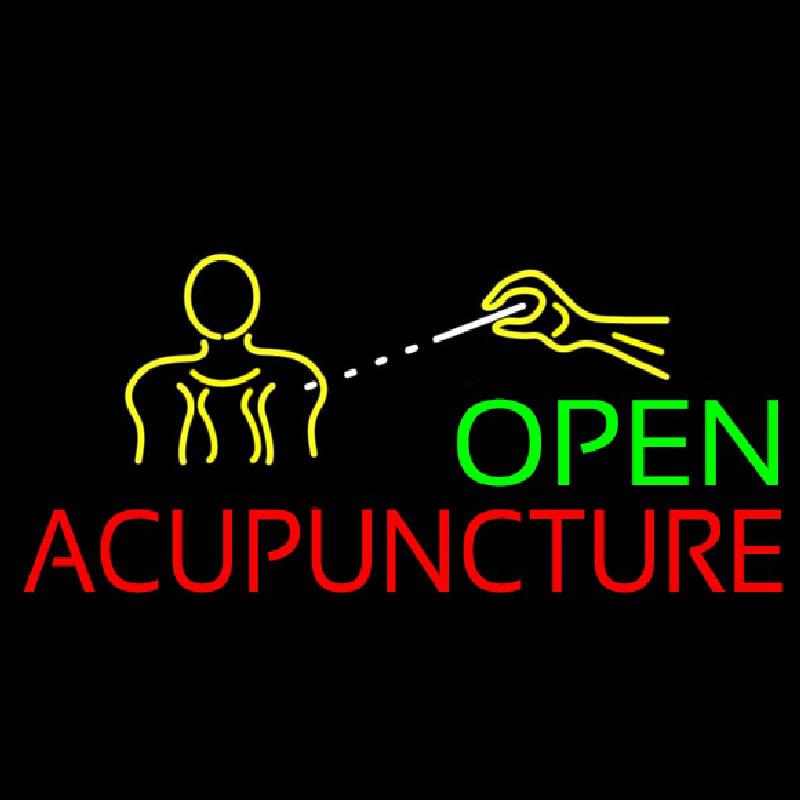 Open Acupuncture Logo Handmade Art Neon Sign