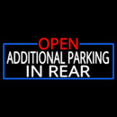 Open Additional Parking In Rear With Blue Border Handmade Art Neon Sign