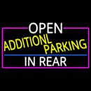 Open Additional Parking In Rear With Pink Border Handmade Art Neon Sign