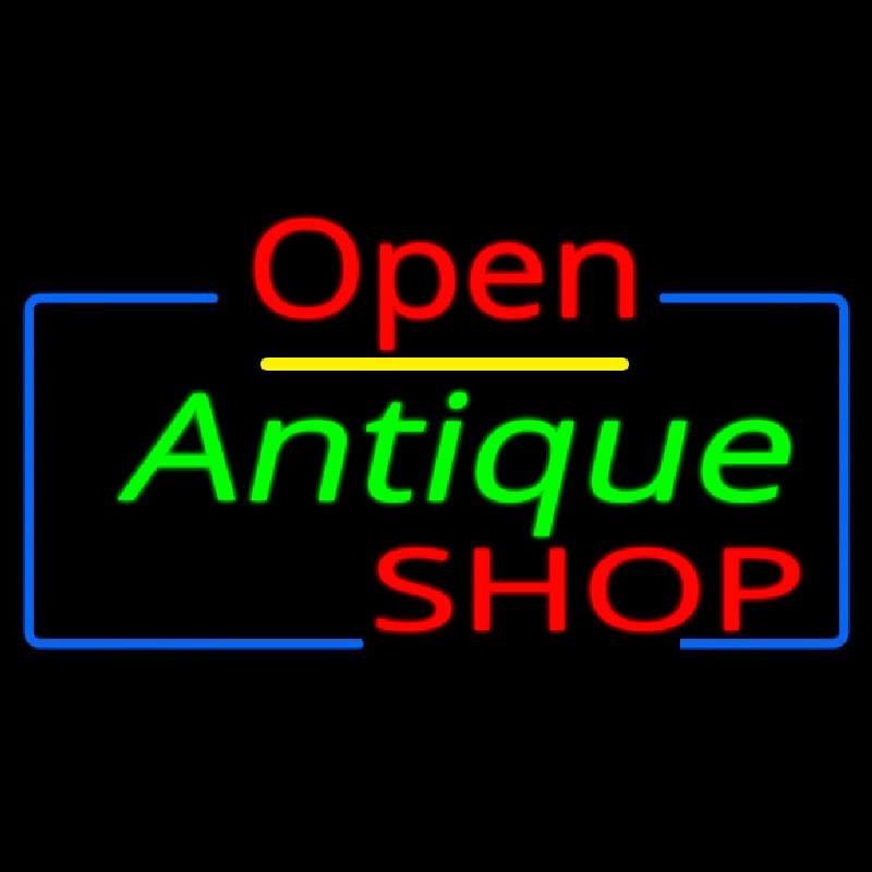 Open Antiques Shop Handmade Art Neon Sign