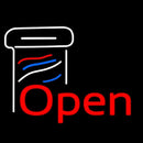 Open Barber Pole Handmade Art Neon Sign