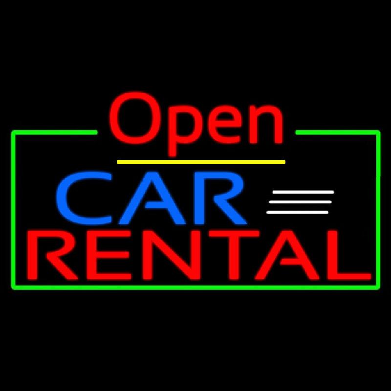 Open Car Rental Handmade Art Neon Sign