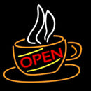 Open Coffee Cup Handmade Art Neon Sign