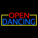 Open Dancing With Yellow Border Handmade Art Neon Sign