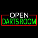 Open Darts Room With Red Border Handmade Art Neon Sign