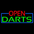 Open Darts With Blue Border Handmade Art Neon Sign