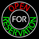 Open For Reservation With Border Handmade Art Neon Sign