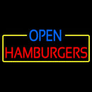 Open Hamburgers Handmade Art Neon Sign