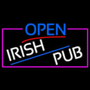 Open Irish Pub With Pink Border Handmade Art Neon Sign