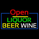 Open Liquor Beer Wine Handmade Art Neon Sign