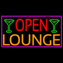 Open Lounge And Martini Glass With Pink Border Handmade Art Neon Sign