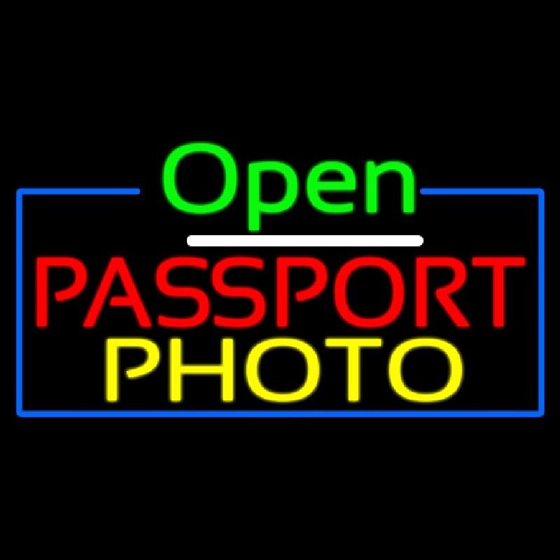 Open Passport Photo Handmade Art Neon Sign