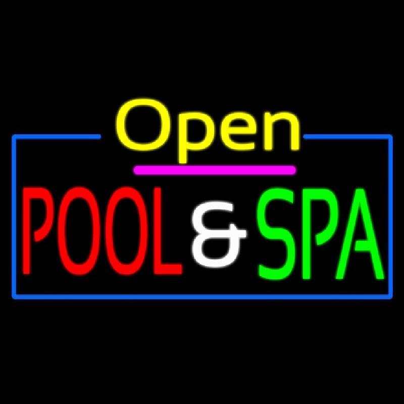 Open Pool And Spa Handmade Art Neon Sign