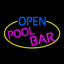 Open Pool Bar Oval With Yellow Border Handmade Art Neon Sign
