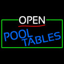 Open Pool Tables With Green Border Handmade Art Neon Sign