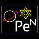 Open Psychic Blue Border Handmade Art Neon Sign