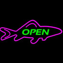 Open Purple Finned Fish Handmade Art Neon Sign