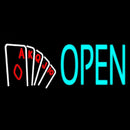 Open Royal Flush Poker Handmade Art Neon Sign