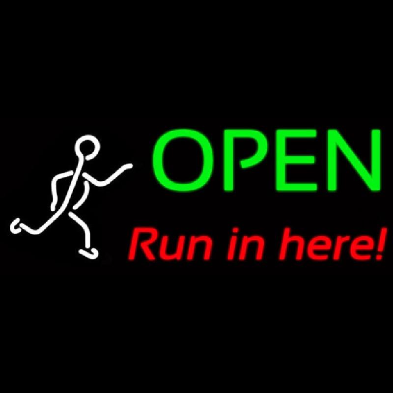 Open Run Ln Herei Handmade Art Neon Sign