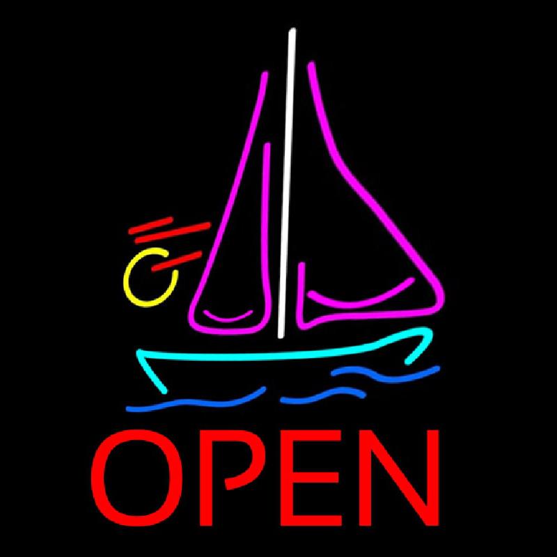 Open Sailboat Handmade Art Neon Sign