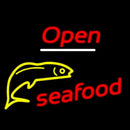 Open Seafood Logo Handmade Art Neon Sign