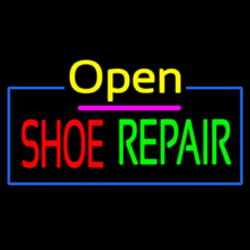 Open Shoe Repair Handmade Art Neon Sign