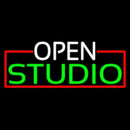 Open Studio With Red Border Handmade Art Neon Sign