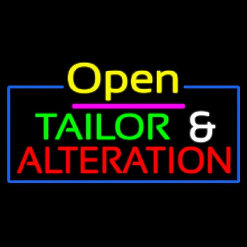 Open Tailor And Alteration Handmade Art Neon Sign