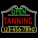 Open Tanning With Phone Number Handmade Art Neon Sign