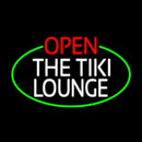 Open The Tiki Lounge Oval With Green Border Handmade Art Neon Sign