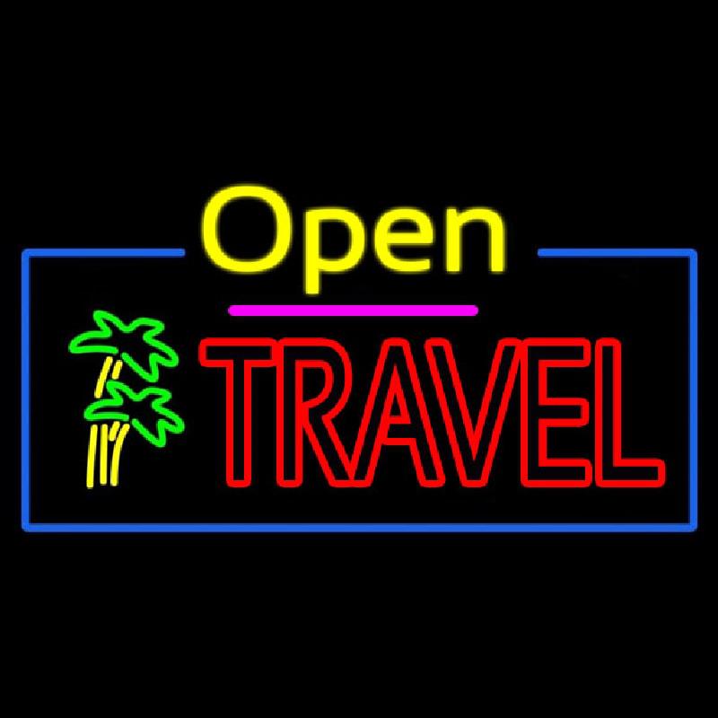 Open Travel Handmade Art Neon Sign
