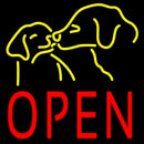 Open With Dogs Handmade Art Neon Sign