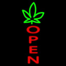 Open With Leaf Logo Handmade Art Neon Sign