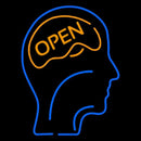Open With Man Head Handmade Art Neon Sign