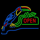 Open With Parrot Handmade Art Neon Sign