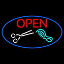 Open With Scissor And Comb Handmade Art Neon Sign