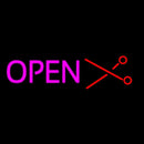 Open With Scissor Logo Handmade Art Neon Sign