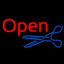 Open With Scissor Logo Handmade Art Neon Sign