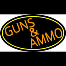 Orange Guns And Ammo Handmade Art Neon Sign