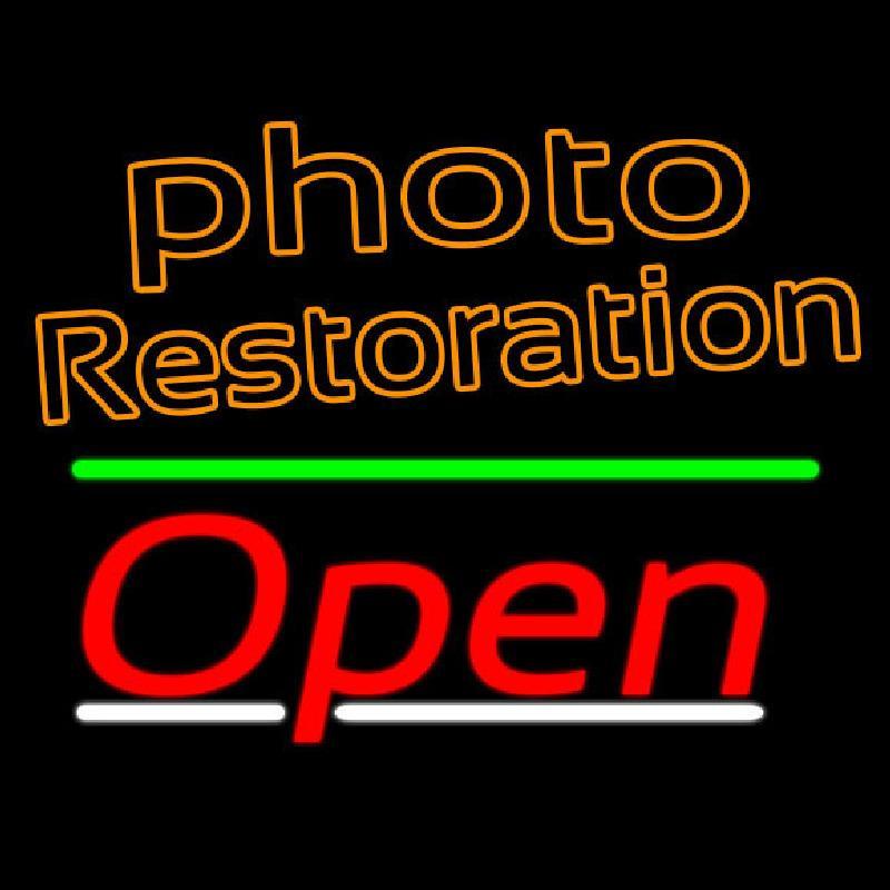 Orange Photo Restoration With Open 3 Handmade Art Neon Sign
