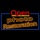 Orange Photo Restoration With Open 4 Handmade Art Neon Sign