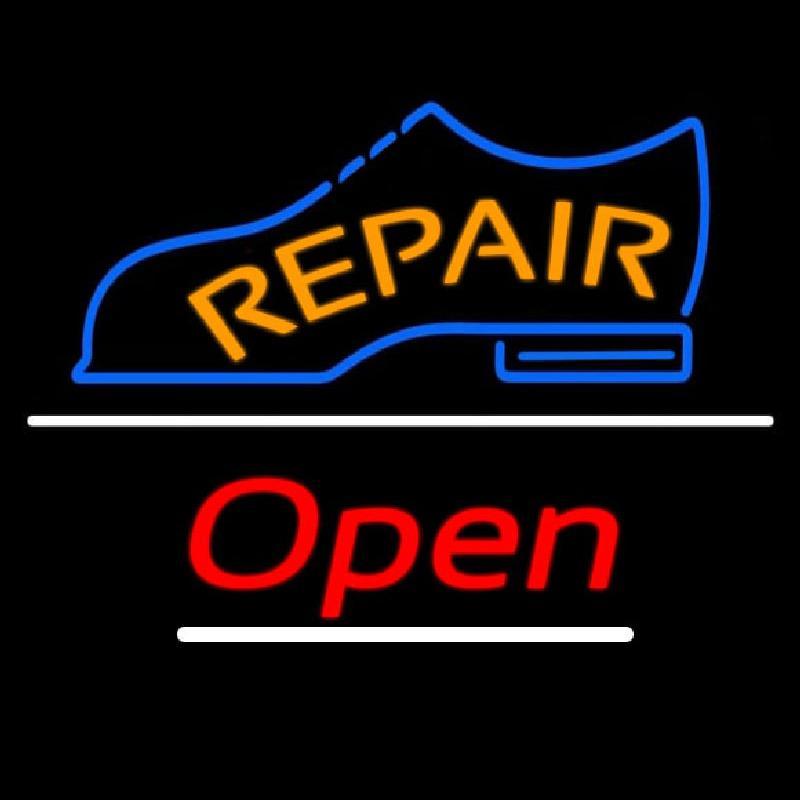 Orange Repair Shoe Logo Open Handmade Art Neon Sign