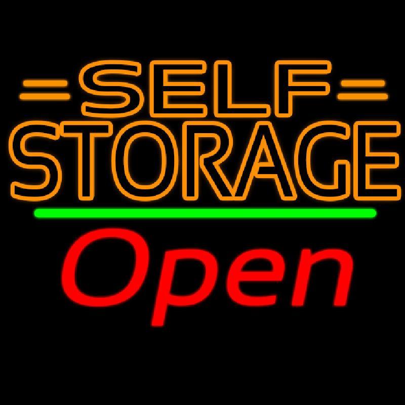 Orange Self Storage Block With Open 2 Handmade Art Neon Sign